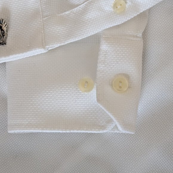 Black Brown 1826 Textured, Non Iron, 100% Cotton Tailored Fit Dress Shirt (NWOT) - Picture 6 of 13